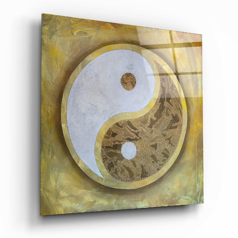 Ying Yang Glass Wall Art  || Designer Collection
