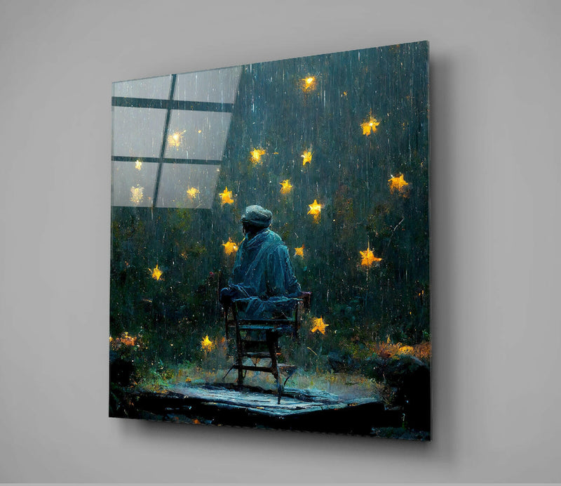 Raining Stars Glass Wall Art  || Designer Collection