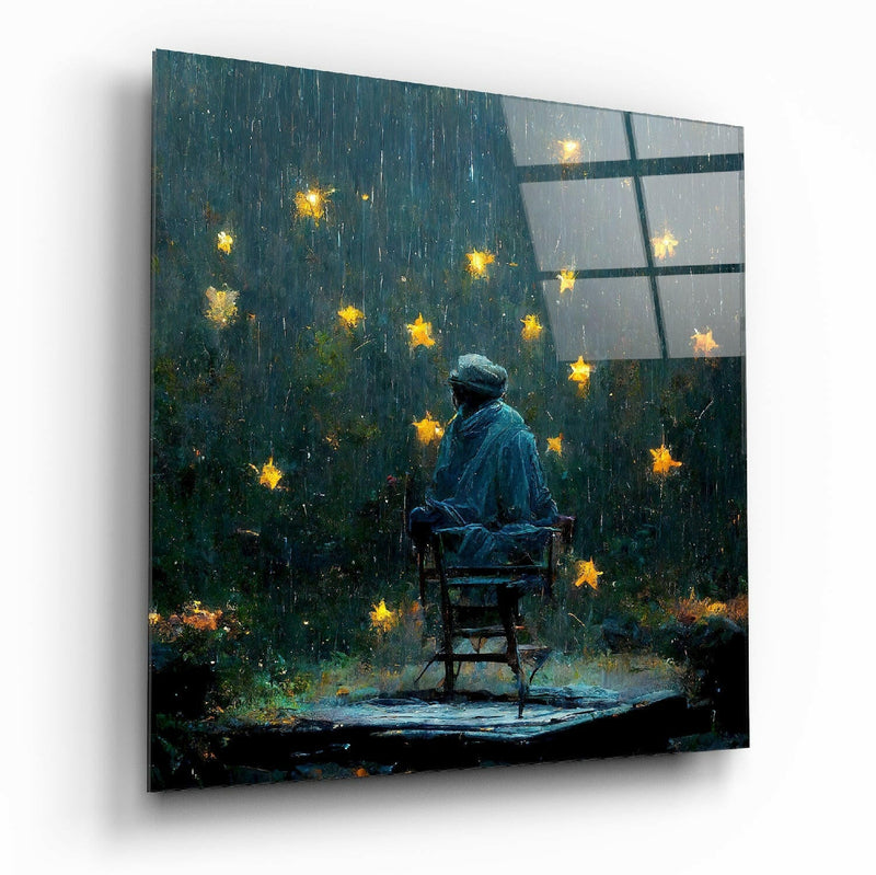 Raining Stars Glass Wall Art  || Designer Collection