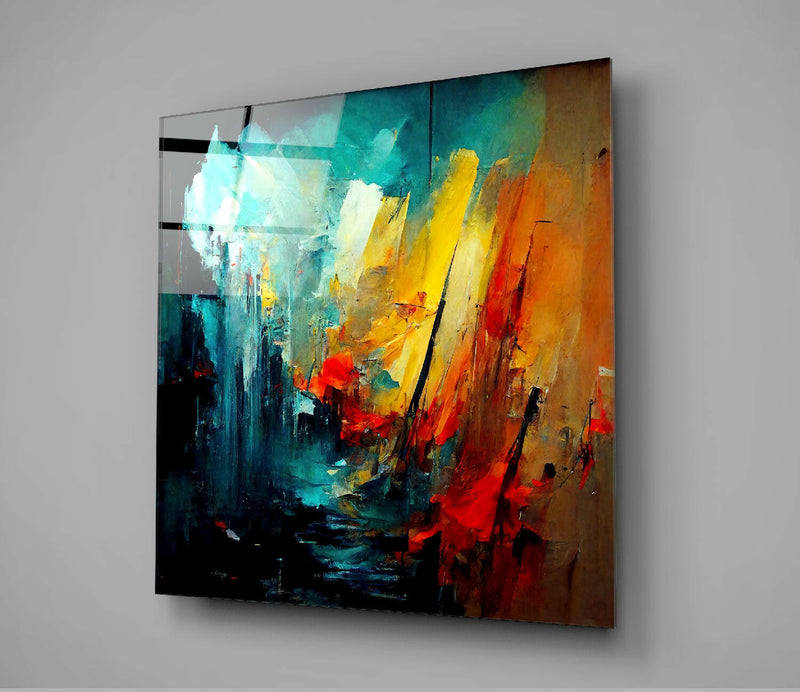 Collapsed City Silhouette Glass Wall Art  || Designers Collection