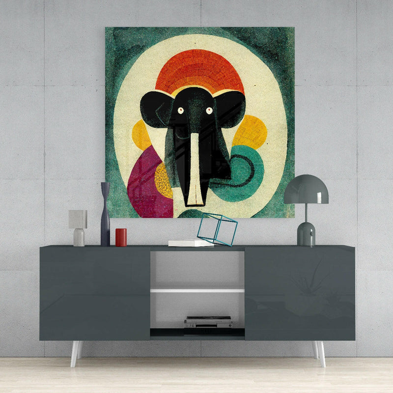 Wassily's Elephant Glass Wall Art  || Designer Collection