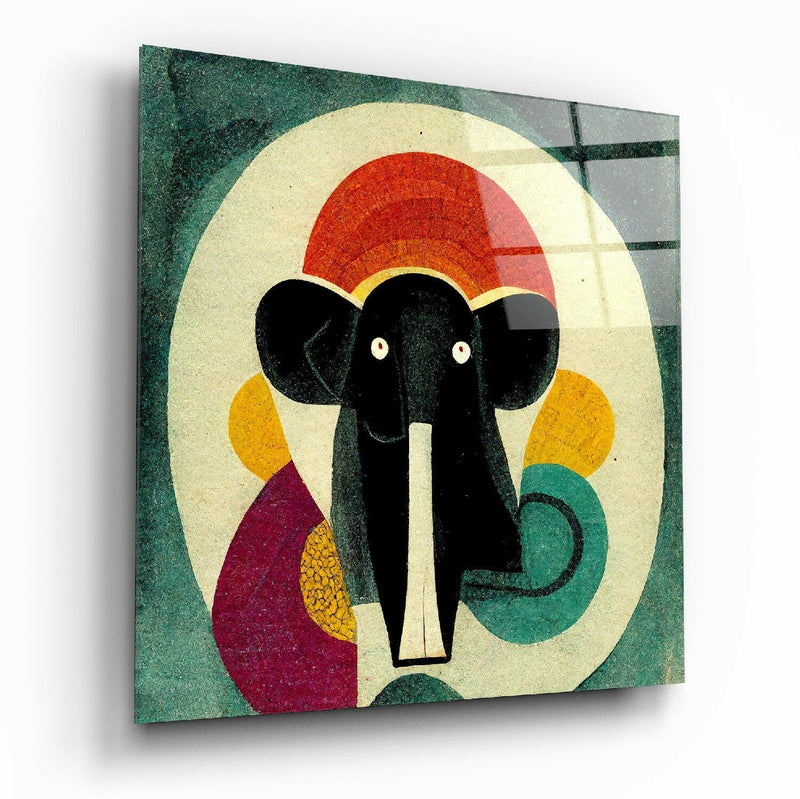 Wassily's Elephant Glass Wall Art  || Designer Collection