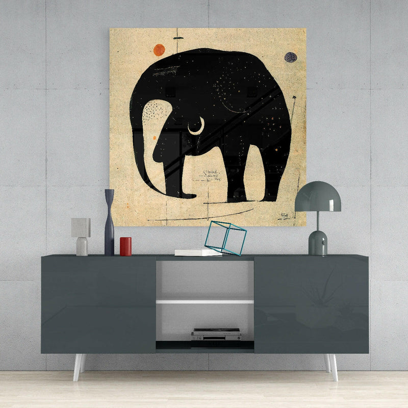 Wassily's Elephant Glass Wall Art  || Designer Collection