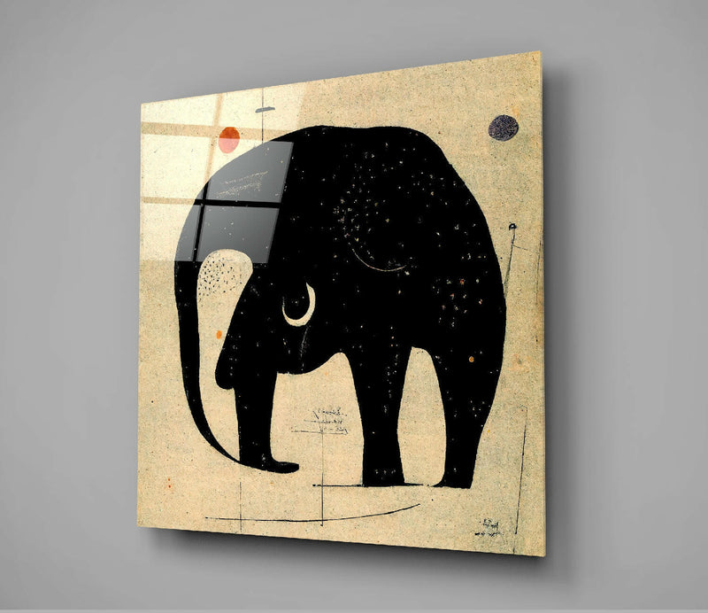 Wassily's Elephant Glass Wall Art  || Designer Collection