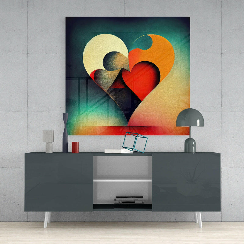 Heart Glass Wall Art  || Designers Collection