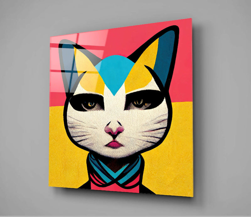Ms. Cat Glass Wall Art  || Designer Collection