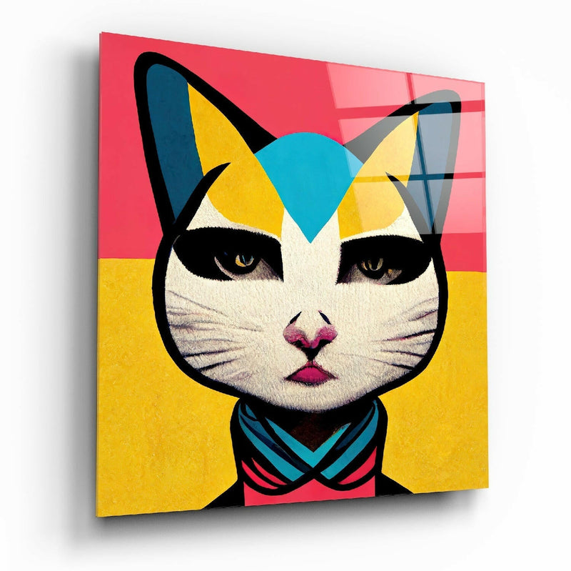 Ms. Cat Glass Wall Art  || Designer Collection