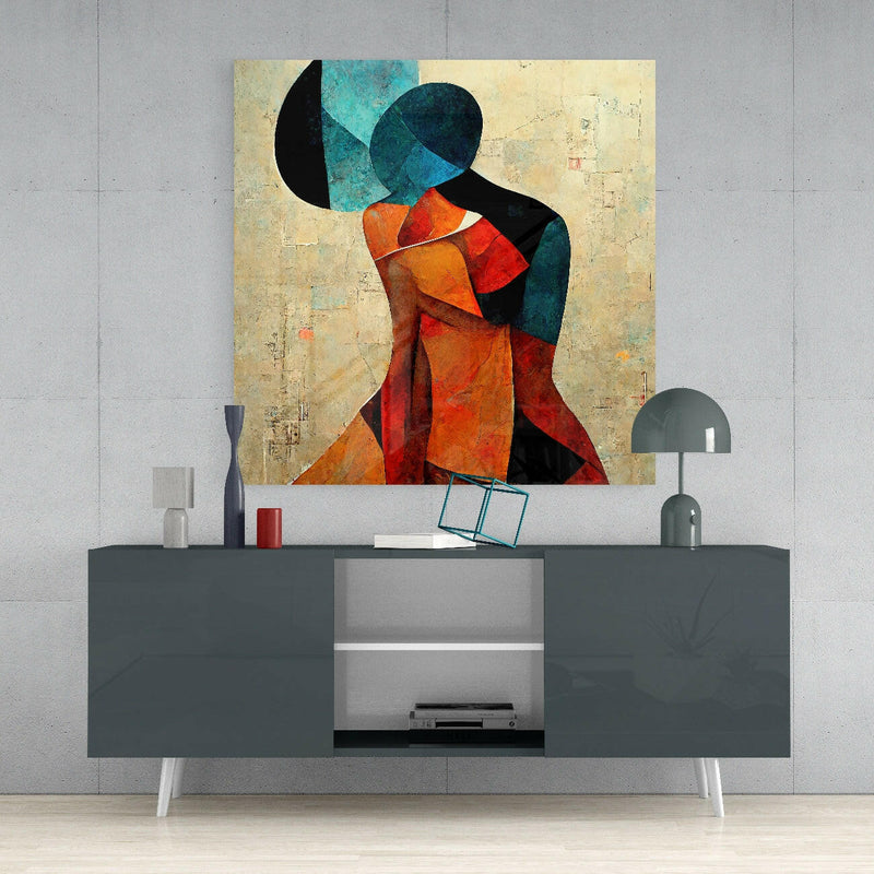 The Hug Glass Wall Art  || Designer Collection