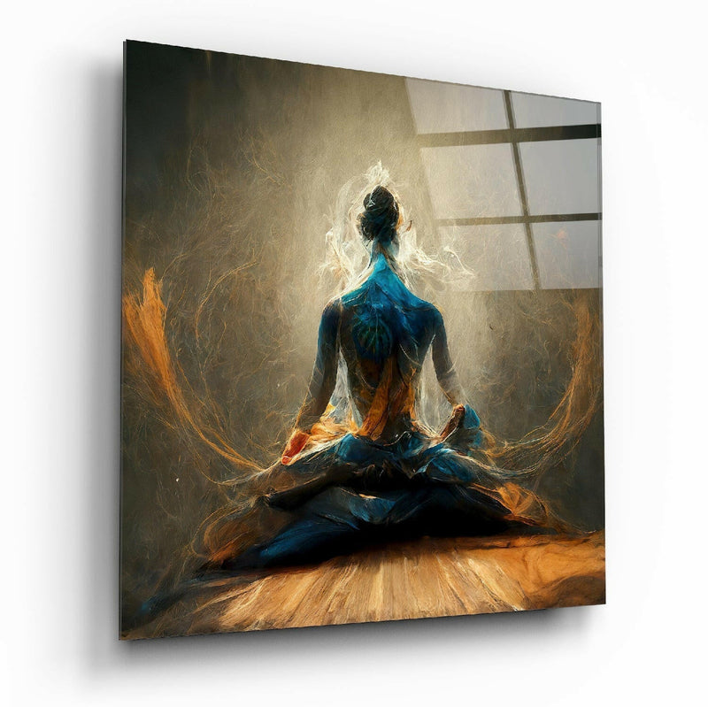 Meditation Glass Wall Art  || Designer Collection