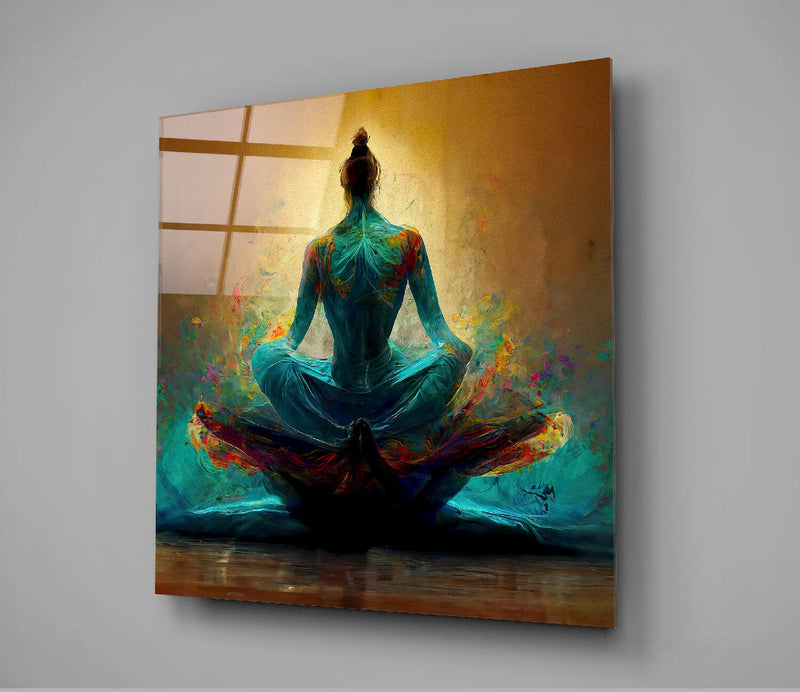Meditation Glass Wall Art  || Designer Collection