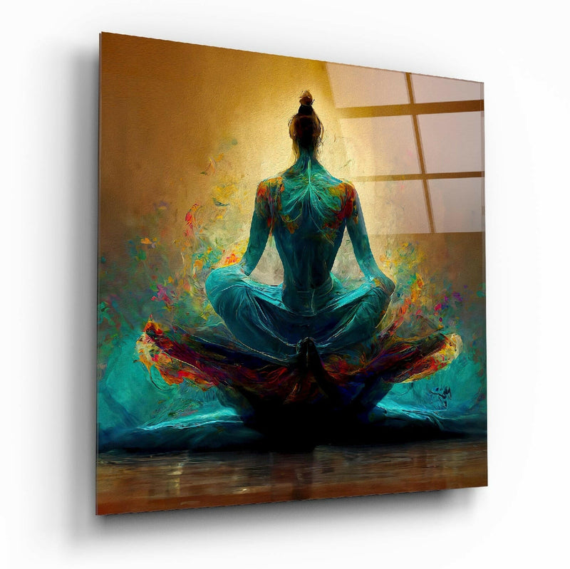 Meditation Glass Wall Art  || Designer Collection