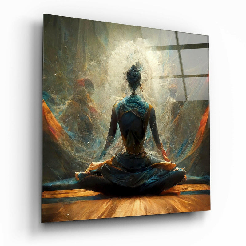 Meditation Glass Wall Art  || Designer Collection