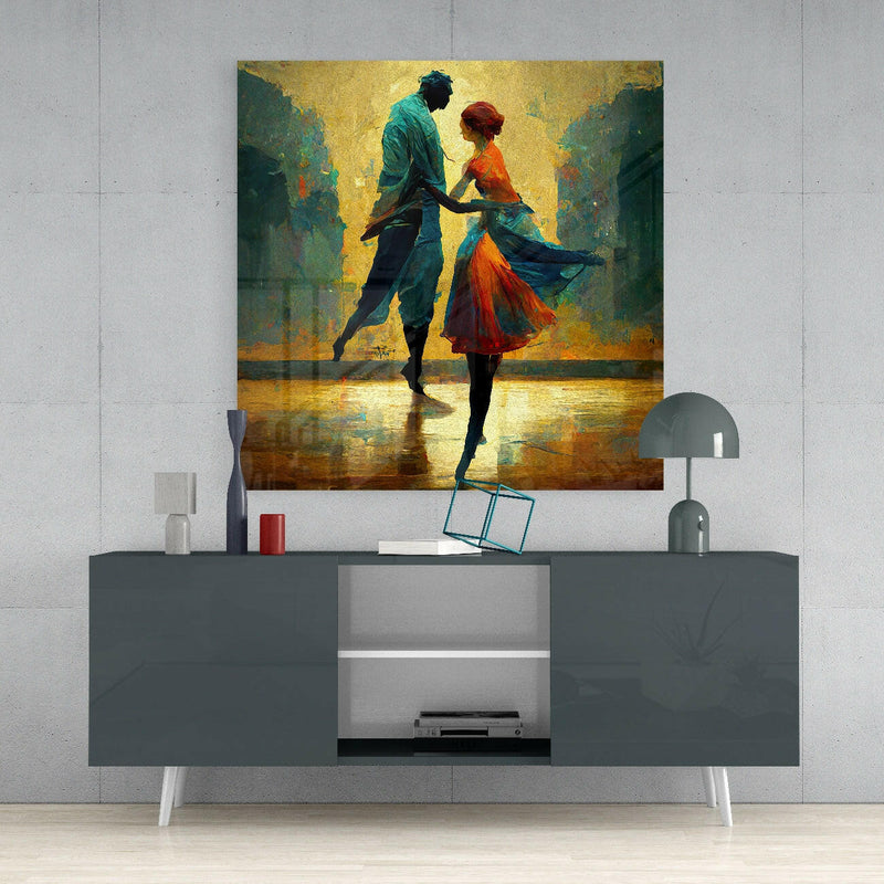Dancing in the Rain Glass Wall Art  || Designers Collection