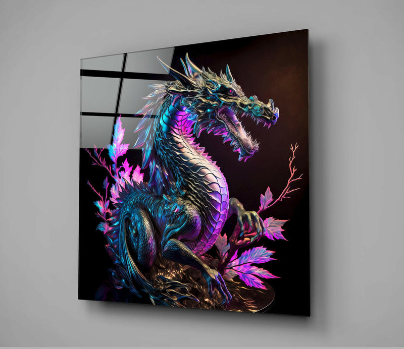 Dragon's Anger Glass Wall Art  || Designers Collection