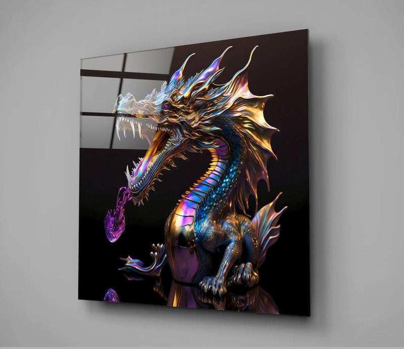 Dragon's Roar Glass Wall Art  || Designers Collection