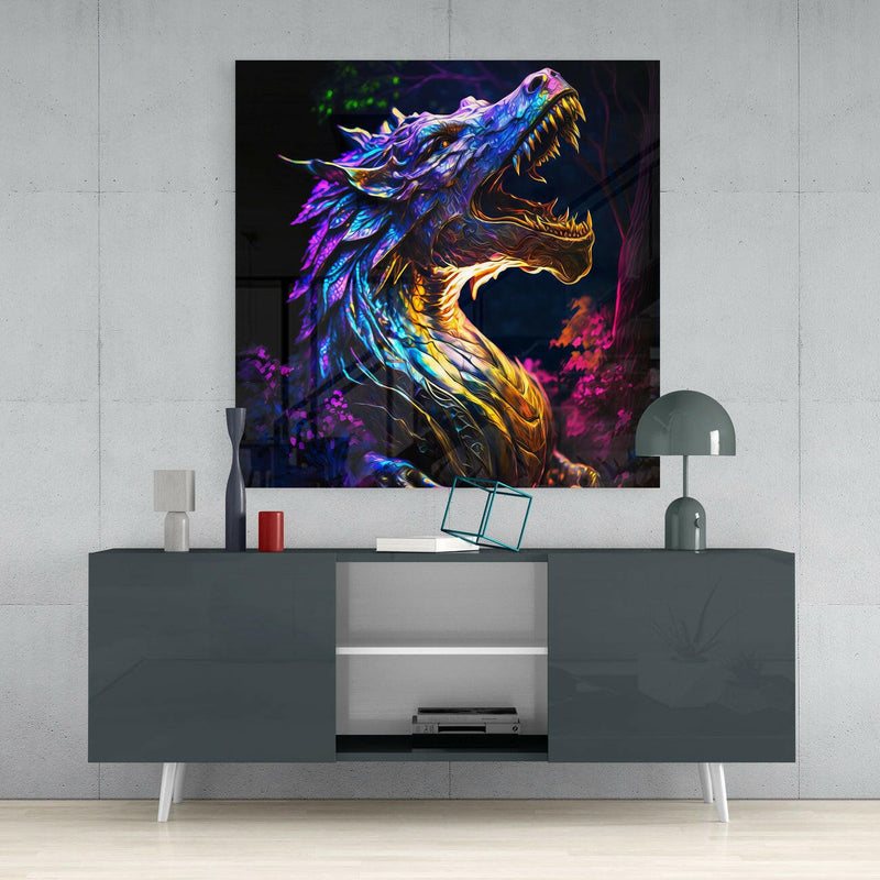 Dragon's Roar Glass Wall Art  || Designers Collection