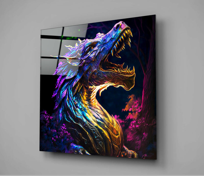 Dragon's Roar Glass Wall Art  || Designers Collection