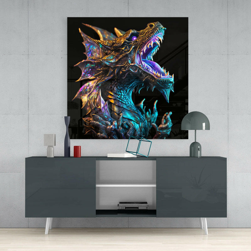 Dragon's Roar Glass Wall Art  || Designers Collection