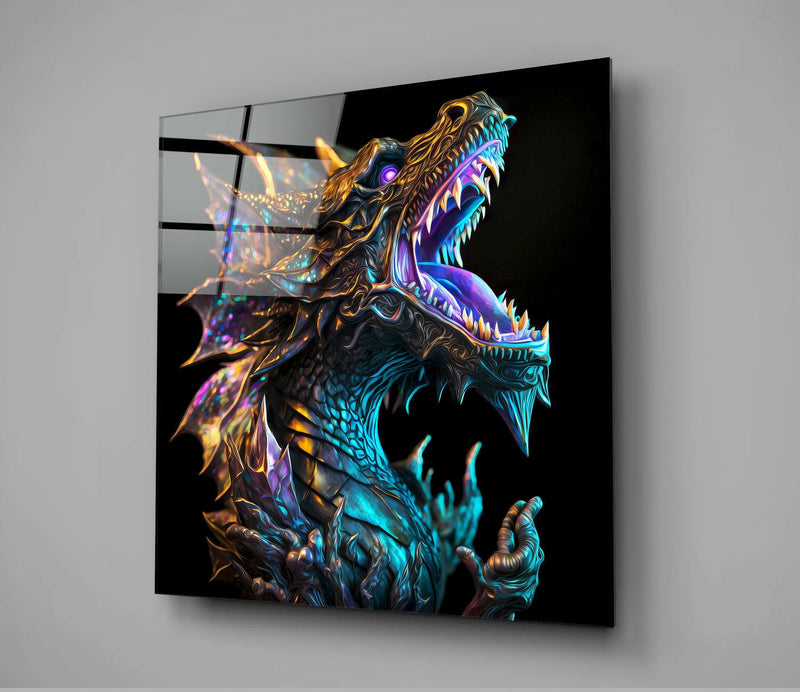 Dragon's Roar Glass Wall Art  || Designers Collection