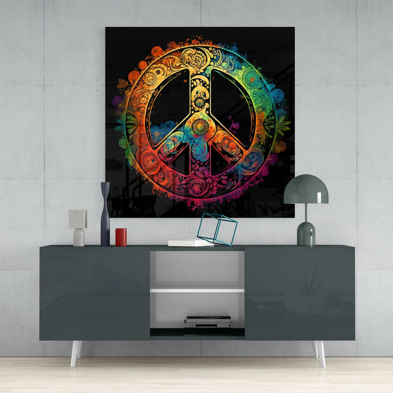 Peace Glass Wall Art  || Designer Collection