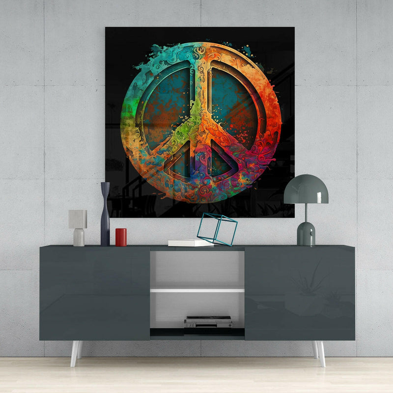 Peace Glass Wall Art  || Designer Collection