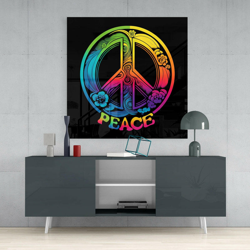 Peace Glass Wall Art  || Designer Collection