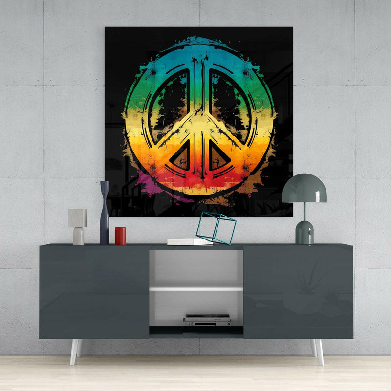 Peace Glass Wall Art  || Designer Collection