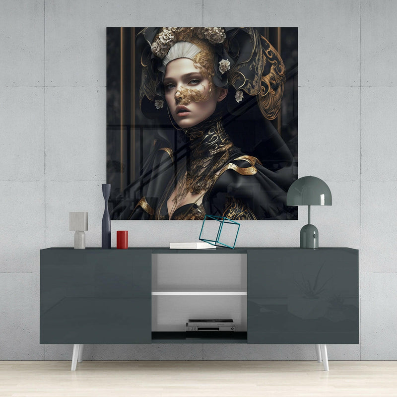 The Queen Glass Wall Art  || Designer Collection