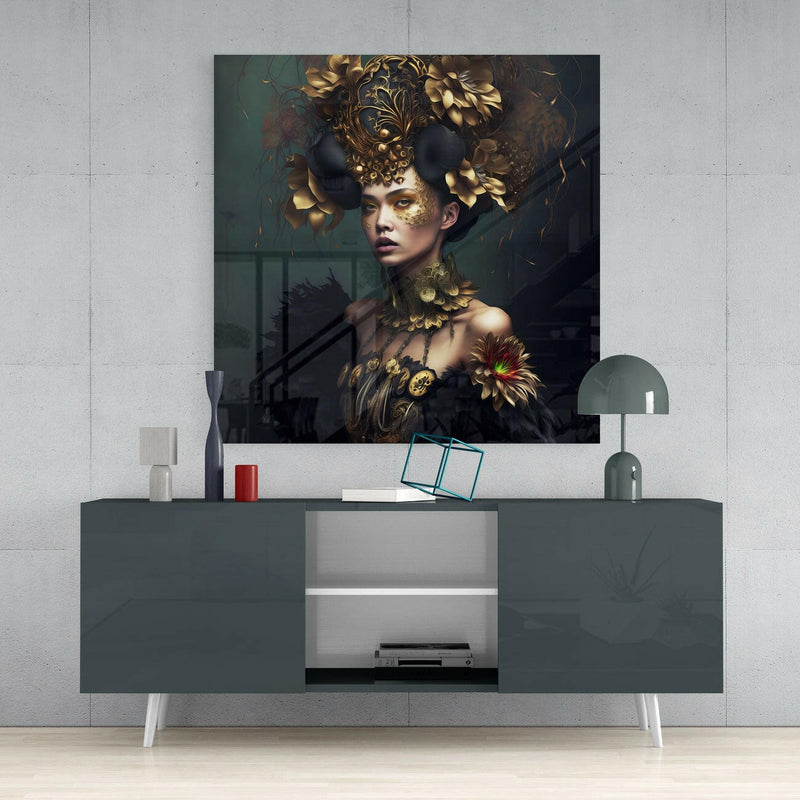 The Queen Glass Wall Art  || Designer Collection