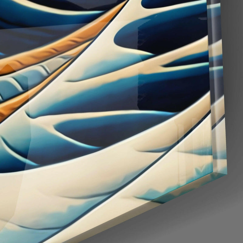Waves Glass Wall Art  || Designer Collection