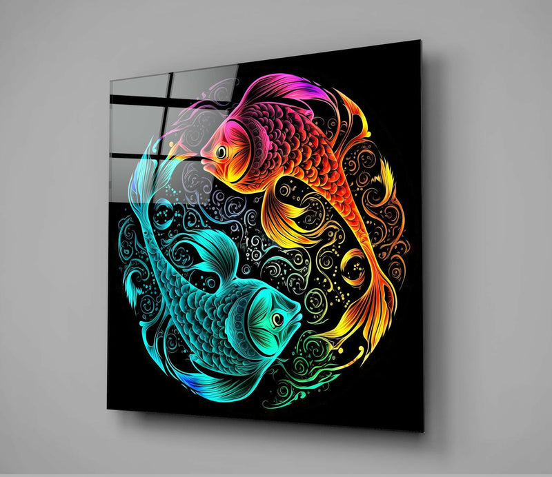 Ying and Yang Glass Wall Art  || Designer Collection
