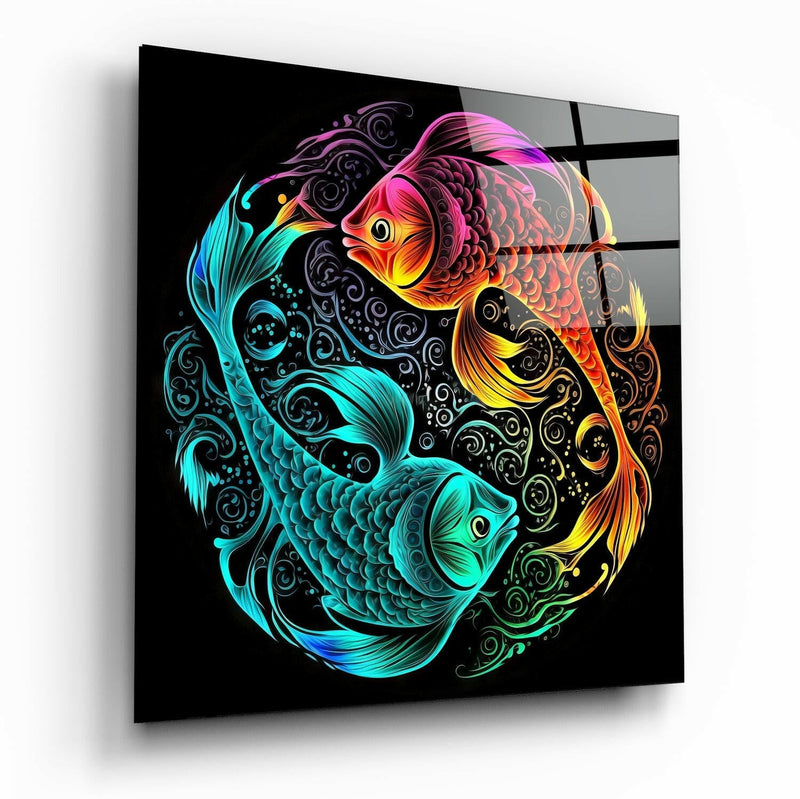 Ying and Yang Glass Wall Art  || Designer Collection