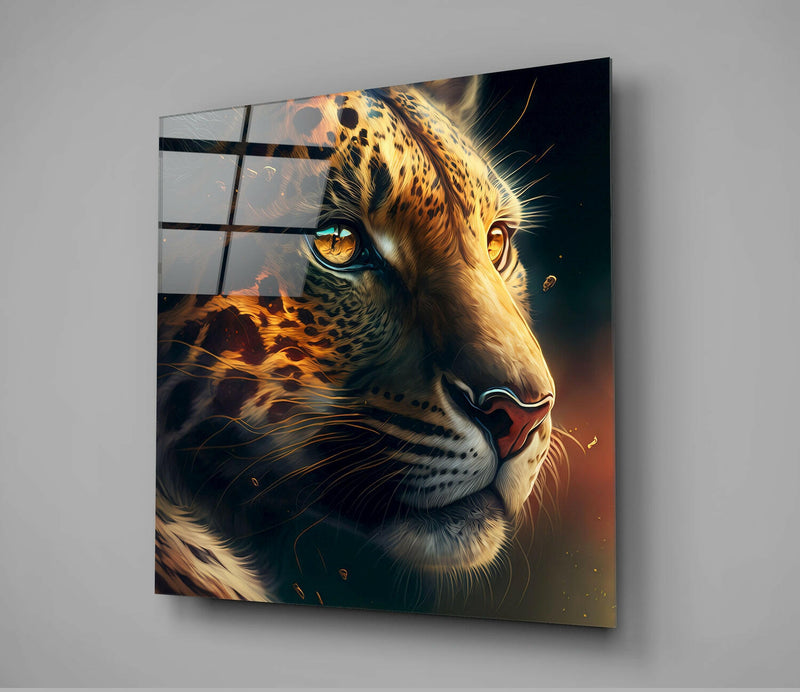 Leopard Glass Wall Art  || Designer Collection