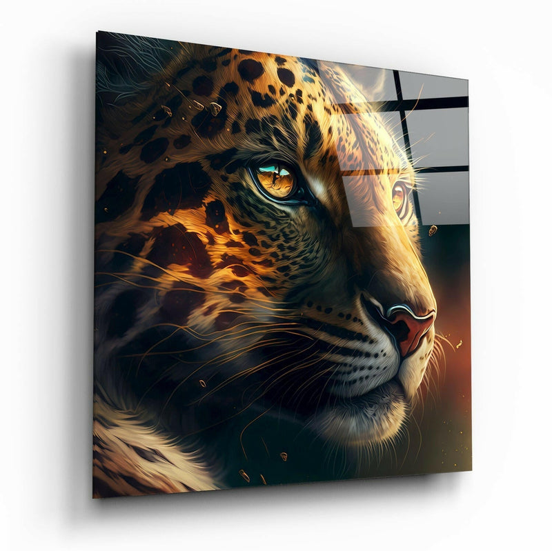 Leopard Glass Wall Art  || Designer Collection