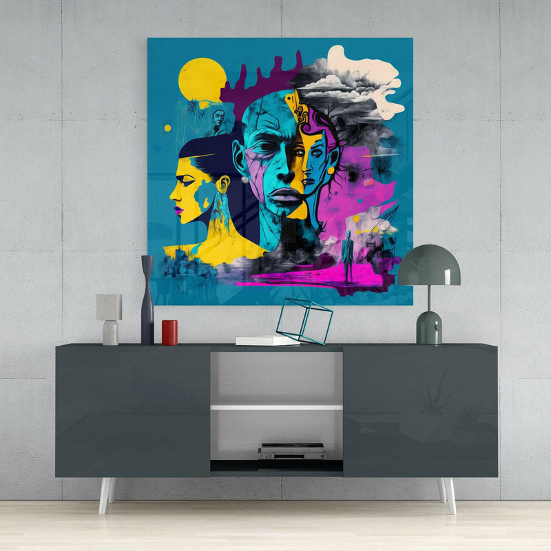 Picasso's Mind Glass Wall Art  || Designer Collection