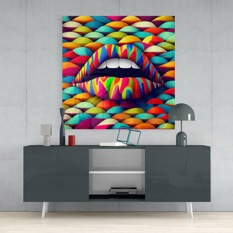 Lips Glass Wall Art  || Designer Collection