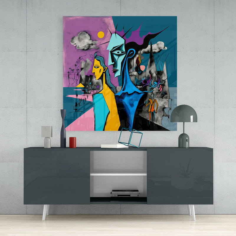 Picasso's Mind Glass Wall Art  || Designer Collection