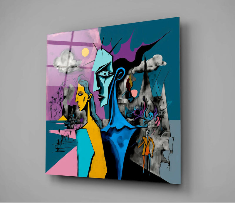 Picasso's Mind Glass Wall Art  || Designer Collection