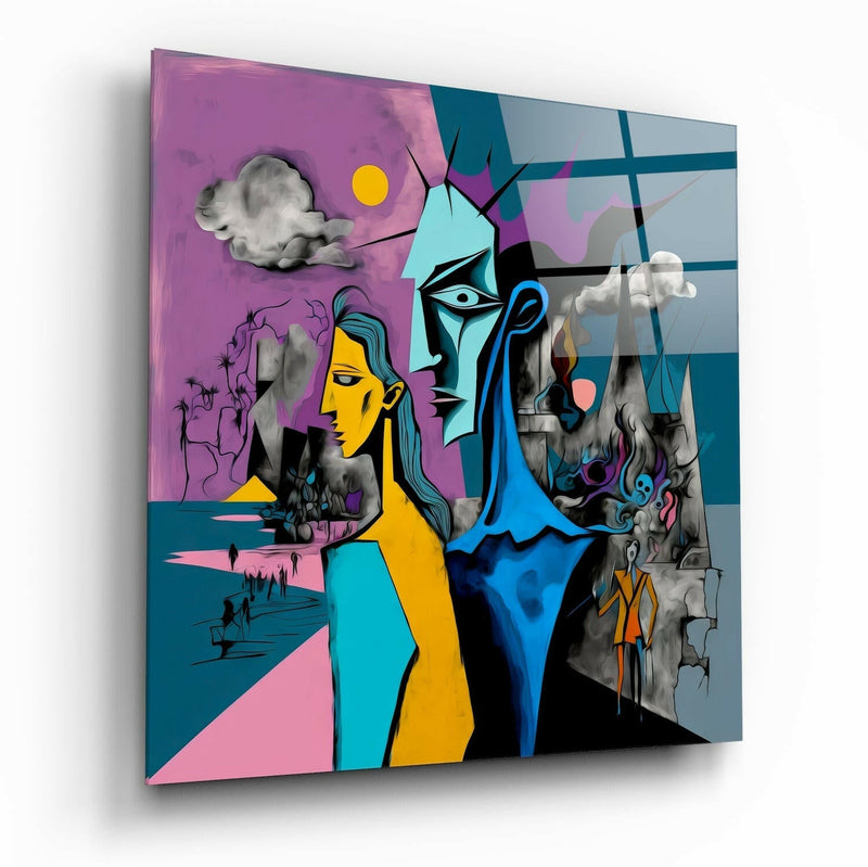 Picasso's Mind Glass Wall Art  || Designer Collection