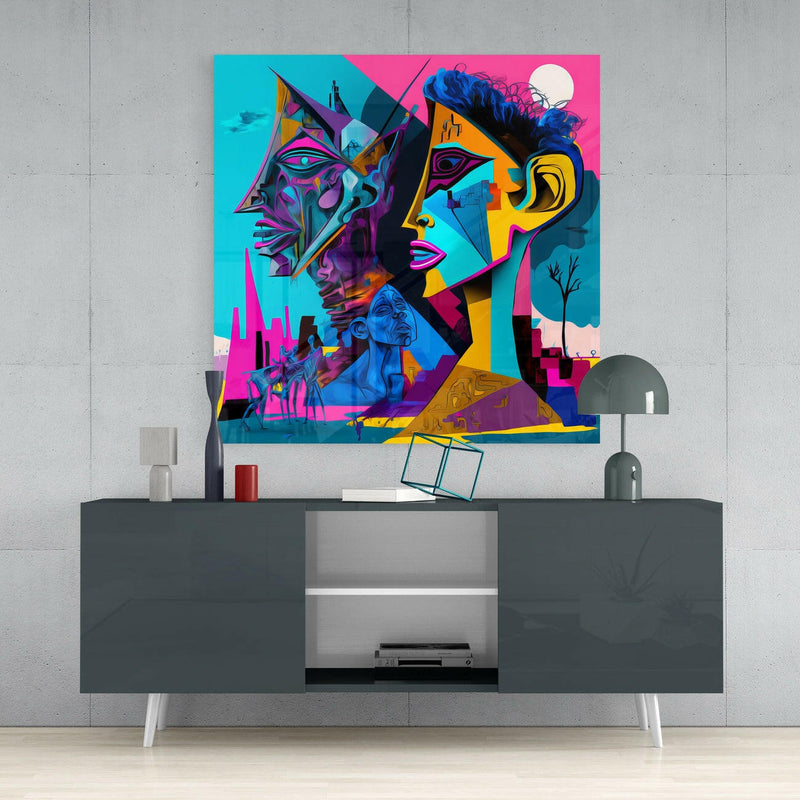 Picasso's Mind Glass Wall Art  || Designer Collection