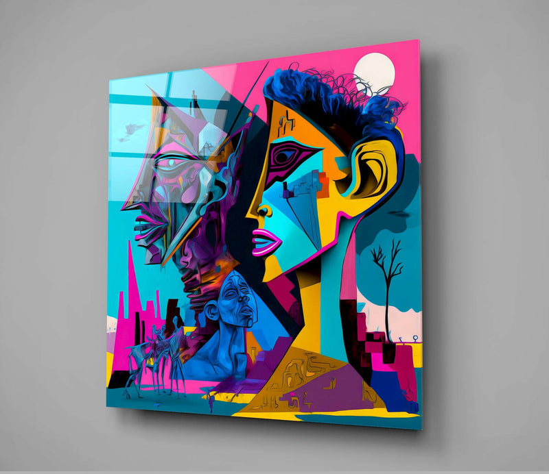 Picasso's Mind Glass Wall Art  || Designer Collection