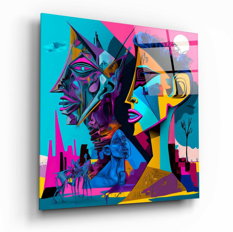 Picasso's Mind Glass Wall Art  || Designer Collection