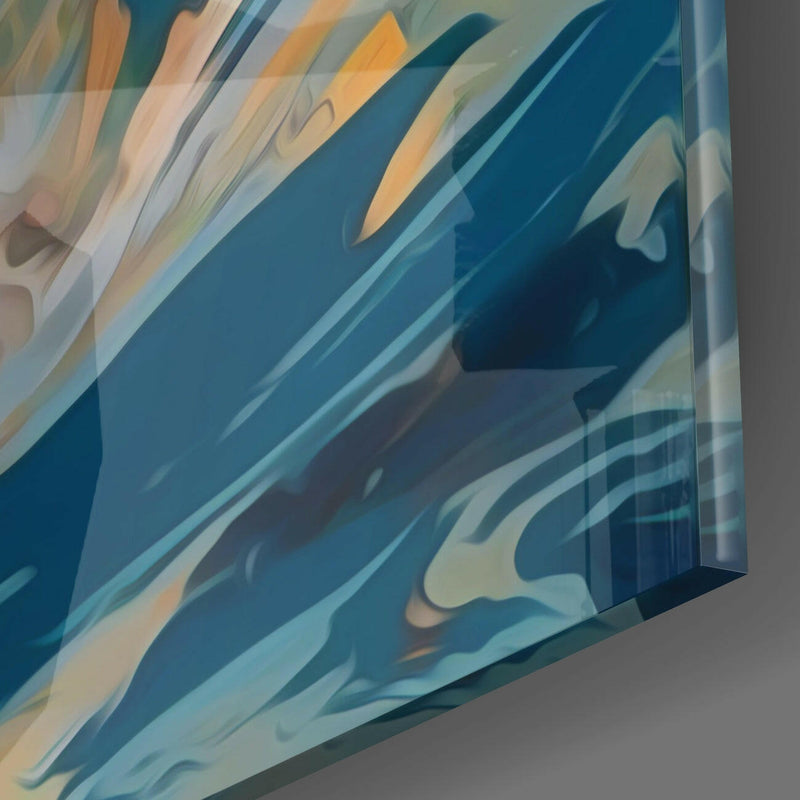 Surfing Duck Glass Wall Art  || Designer Collection