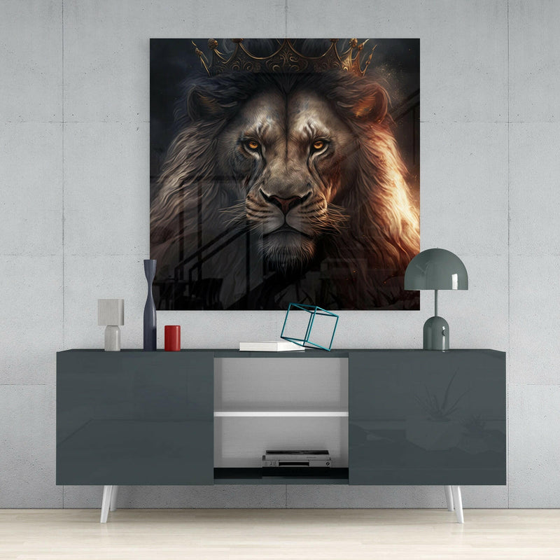 Lion King Glass Wall Art  || Designer Collection