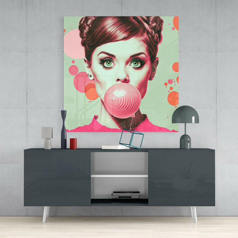Audrey Hepburn Glass Wall Art  || Designers Collection