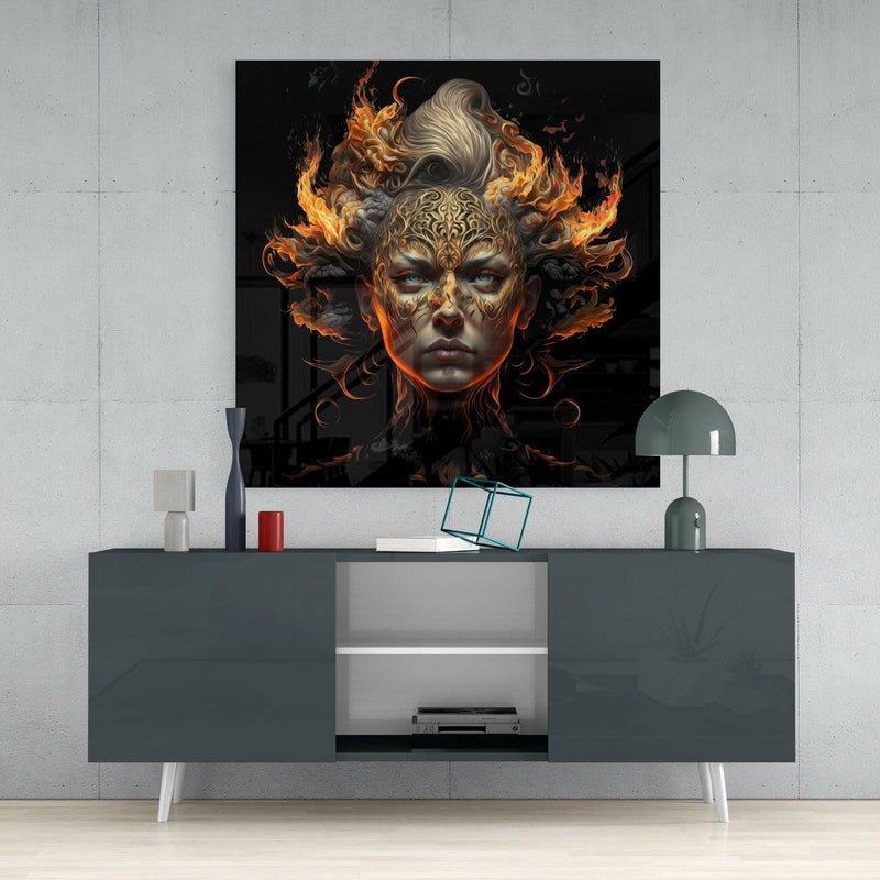 The Wrath of the Woman Glass Wall Art  || Designer Collection