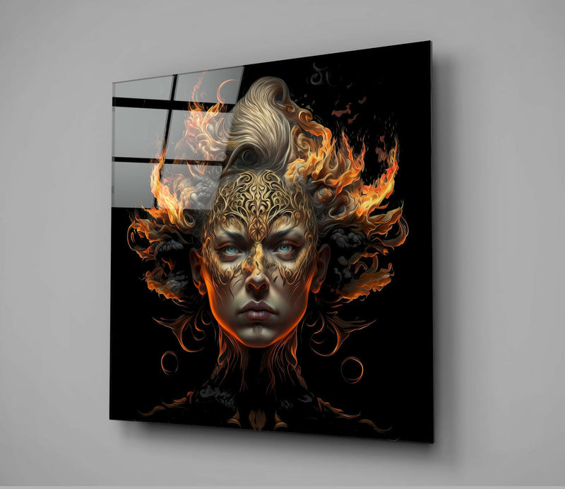 The Wrath of the Woman Glass Wall Art  || Designer Collection