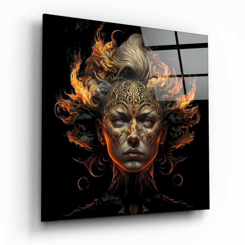 The Wrath of the Woman Glass Wall Art  || Designer Collection