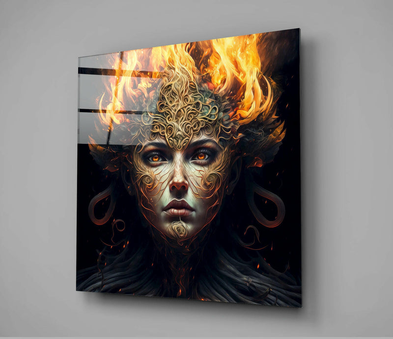 The Wrath of the Woman Glass Wall Art  || Designer Collection