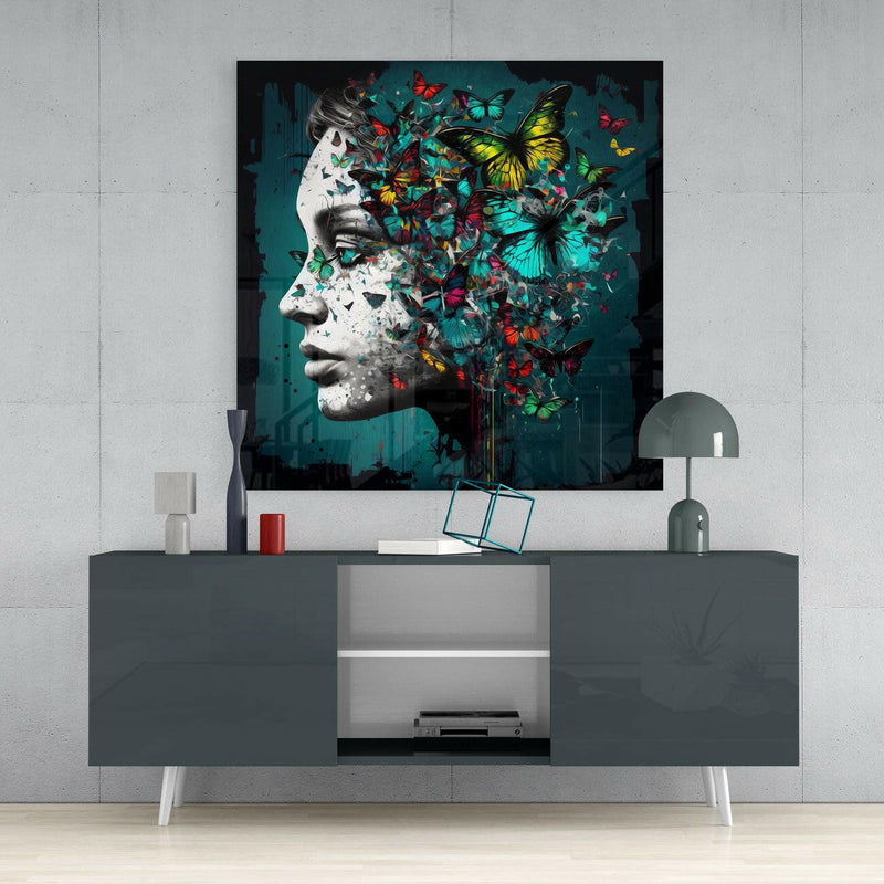 Butterfly Thoughts Glass Wall Art  || Designers Collection